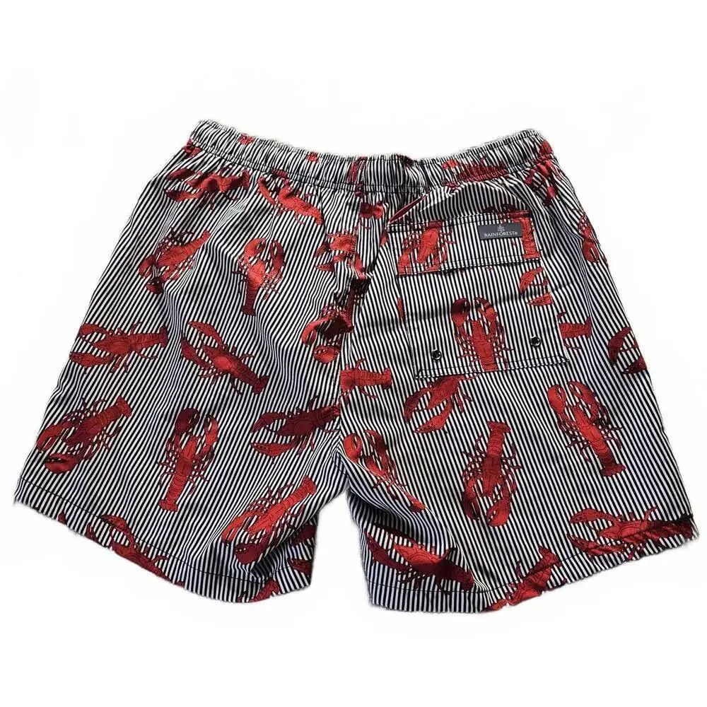 Rainforest Men's Swim Shorts with Lobster Print, Size S
